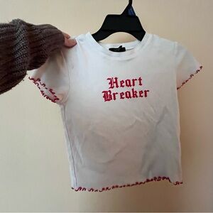 Heart Breaker White Baby Tee
